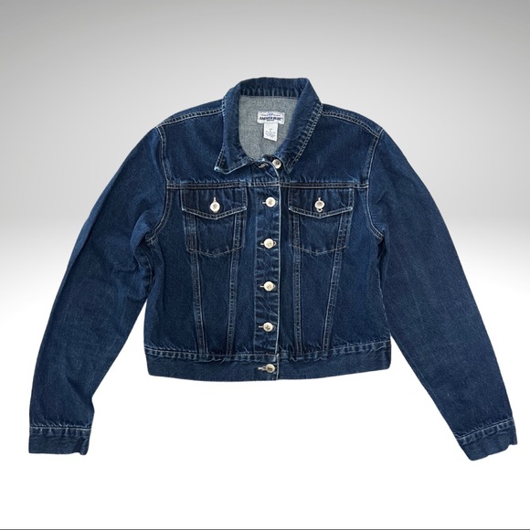 Anchor Dark Blue Denim Jacket Button Up Front - Picture 2 of 12